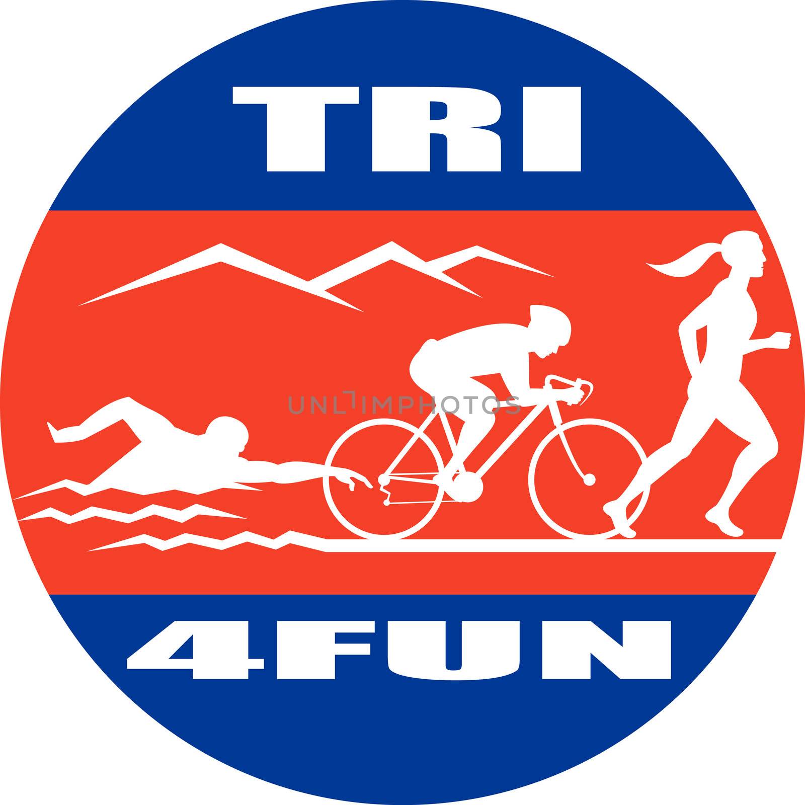 triathlon run swim bike by patrimonio