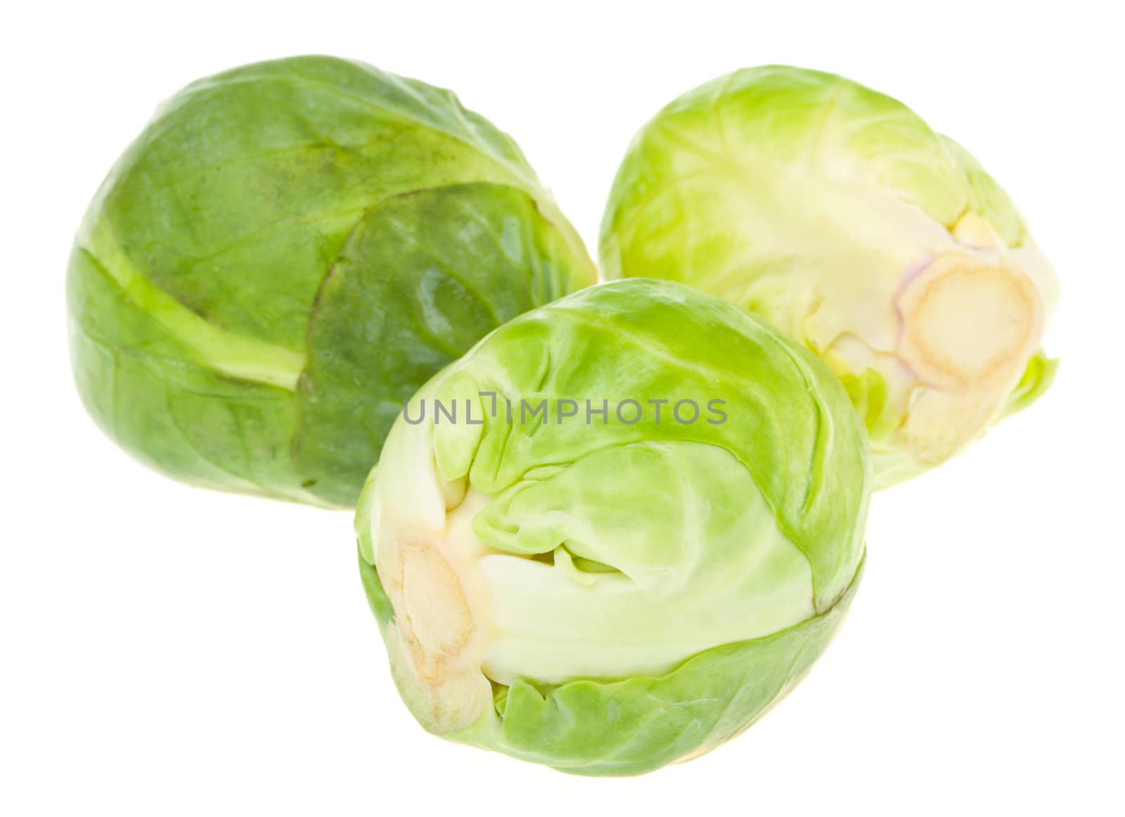 three brussels sprouts isolated by Alekcey