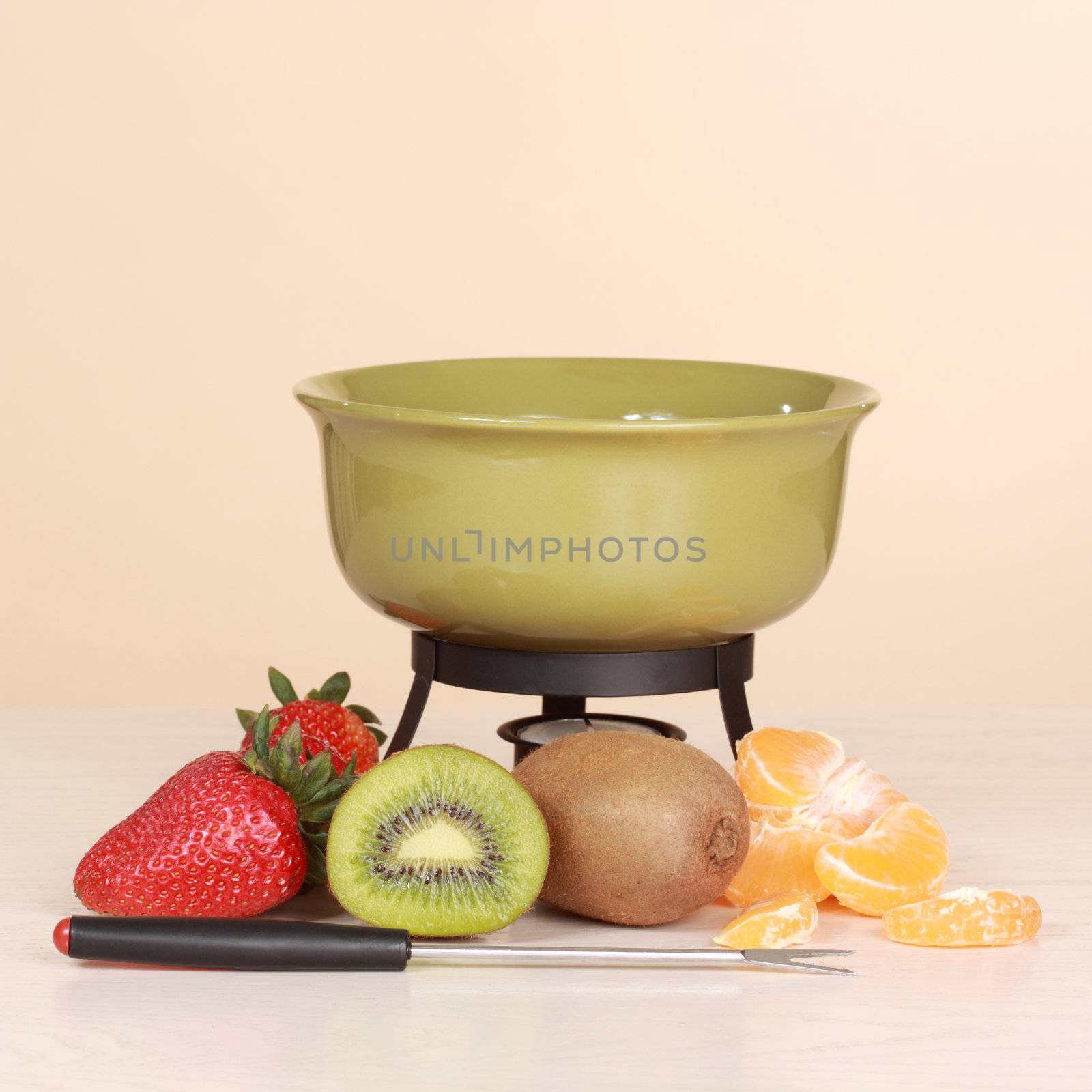 chocolate fondue kit and fruits by lanalanglois
