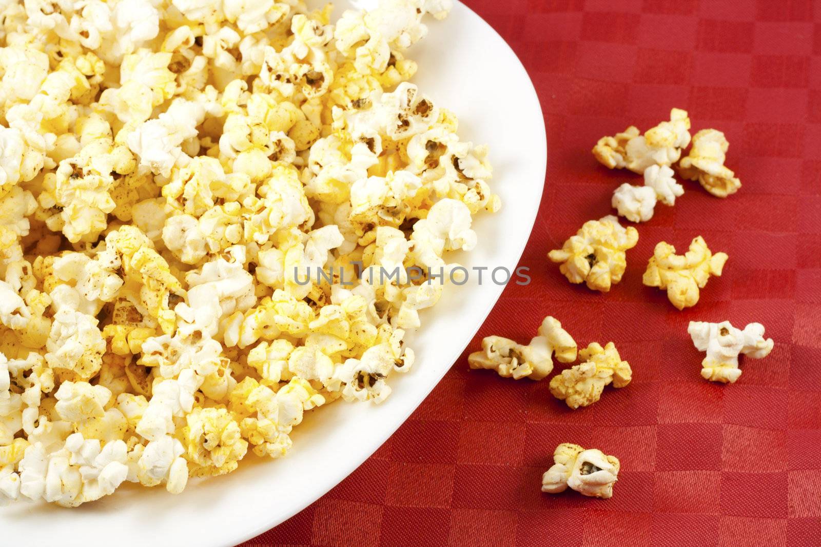 Bowl of popcorn on the table