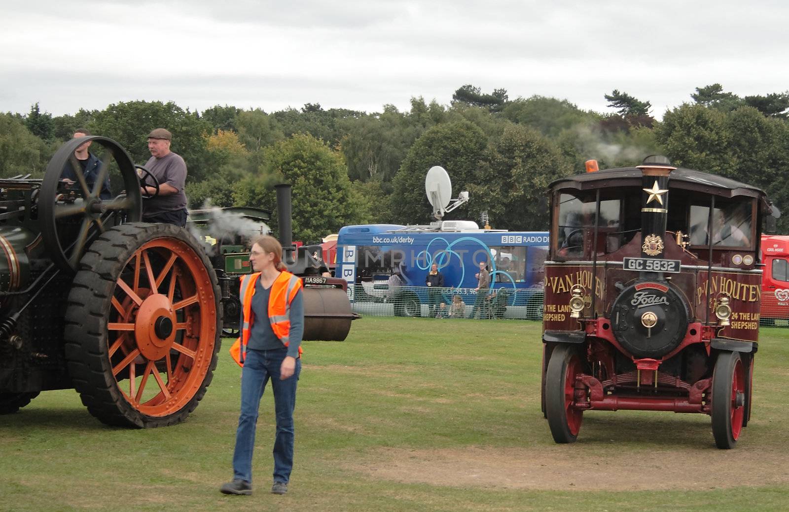 large traction steam engines at a steam rally