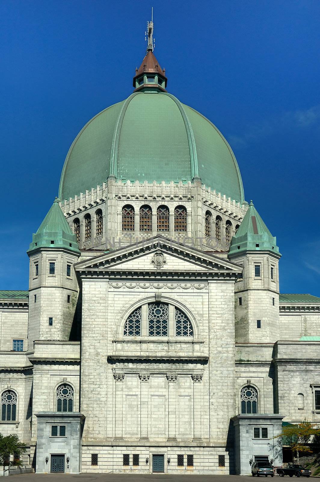 St.Joseph Oratory in Montreal, Canada; clear blue sky