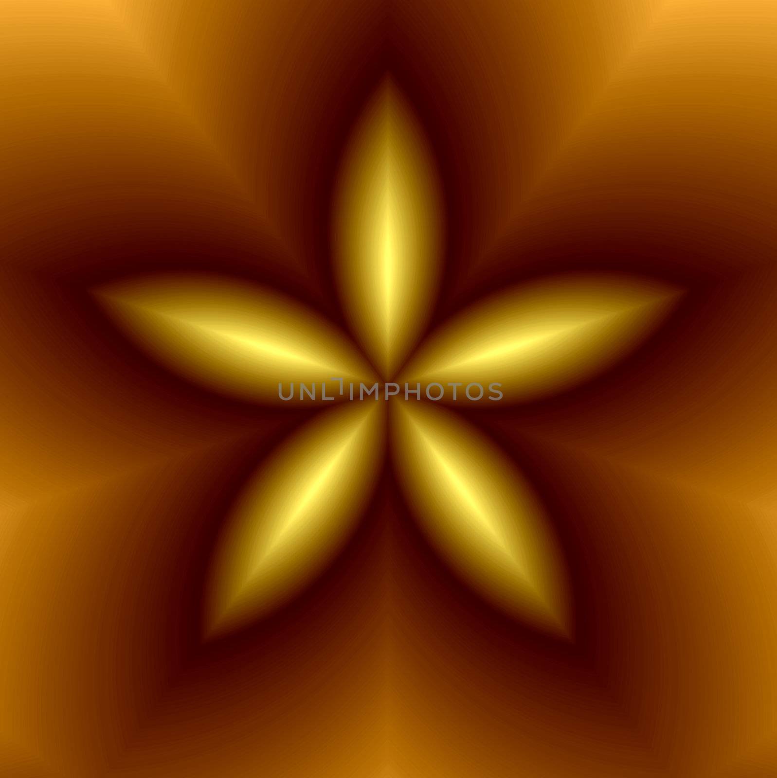 yellow and brown flower design illustration on a dark background