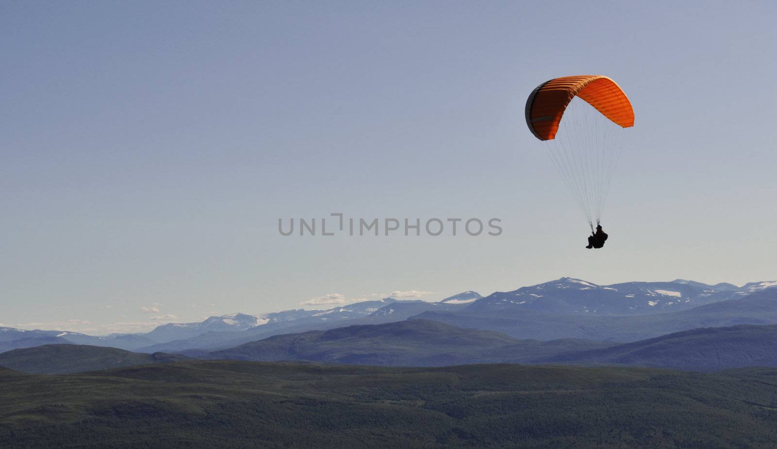 paraglider in the air