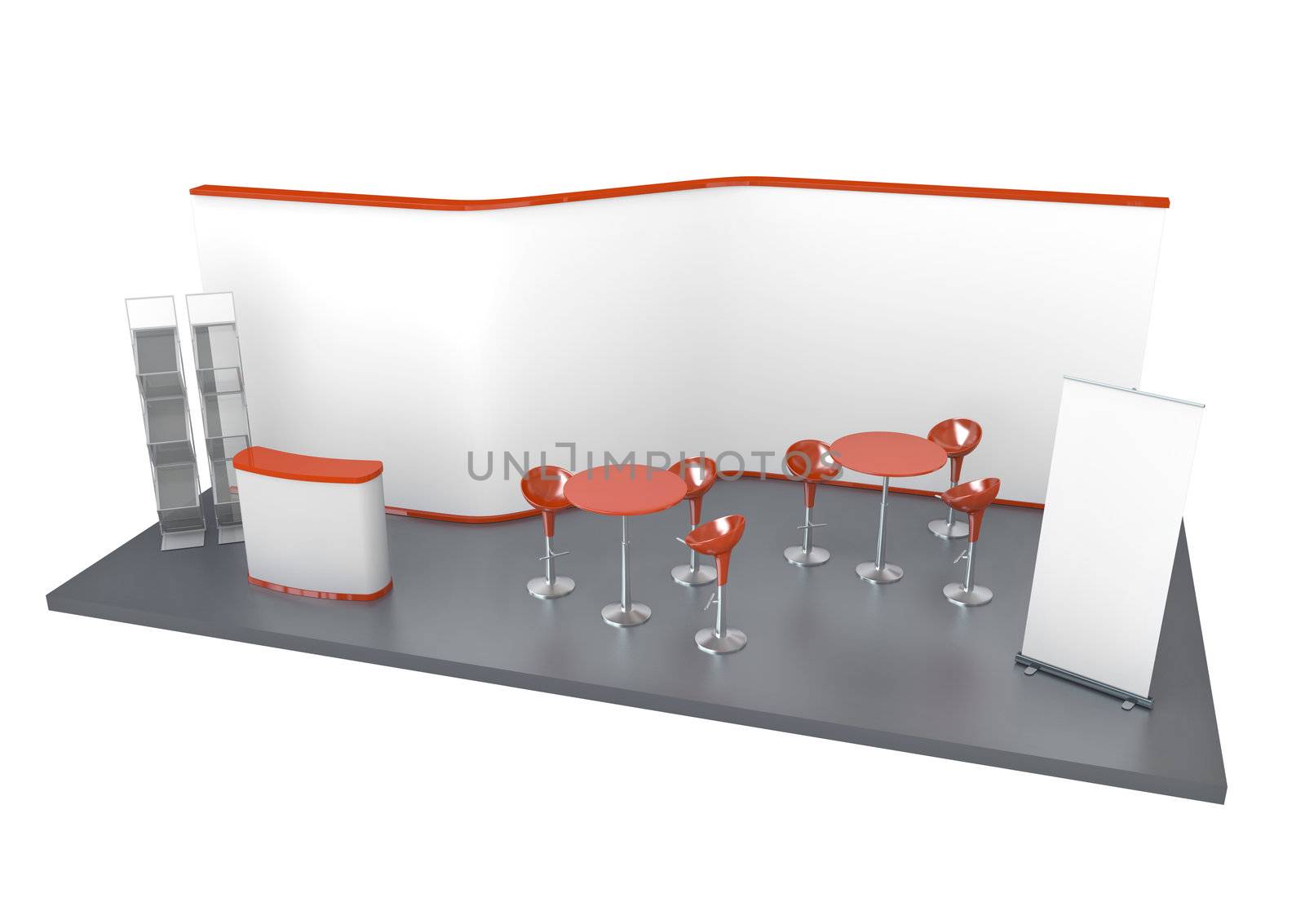 Trade exhibition stand. 3D rendered illustration