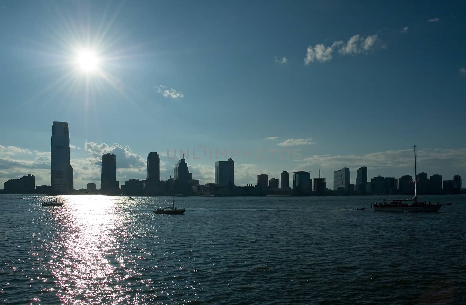 Jersey City viewed from New York, close to World Financial Center,