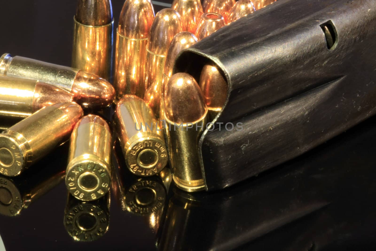 9mm bullets with loaded magazine by ChrisAlleaume