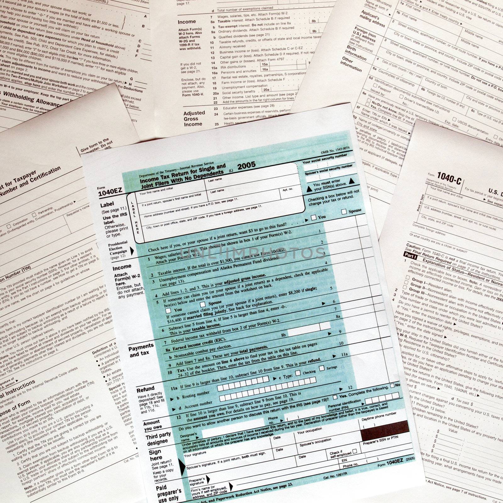 Range of various blank USA tax forms