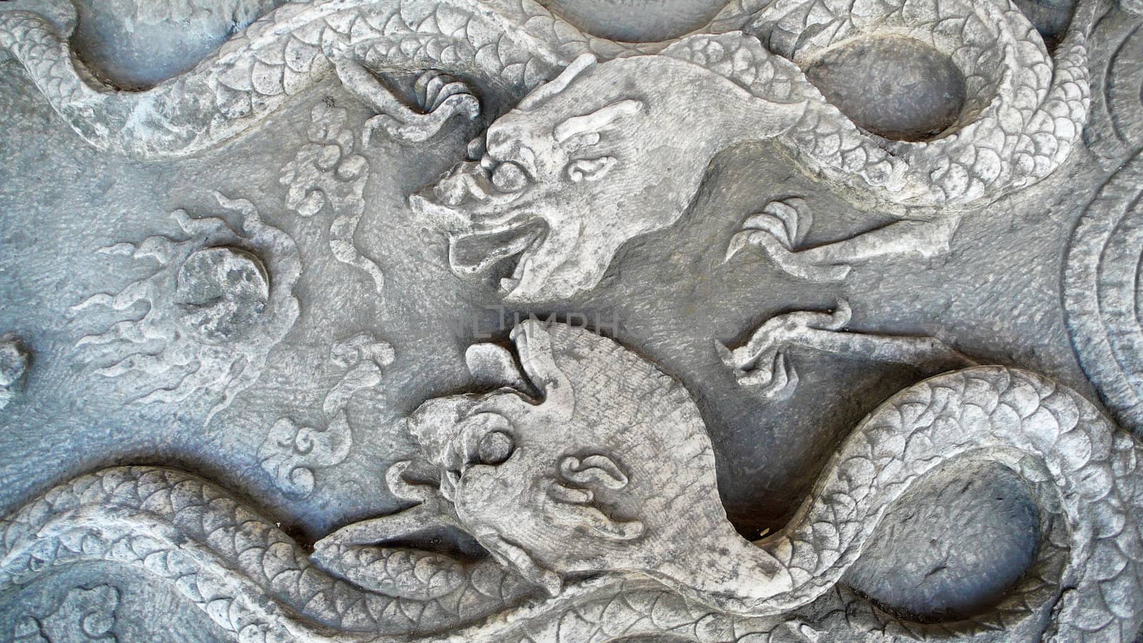 Historical stone carvings of dragon in China