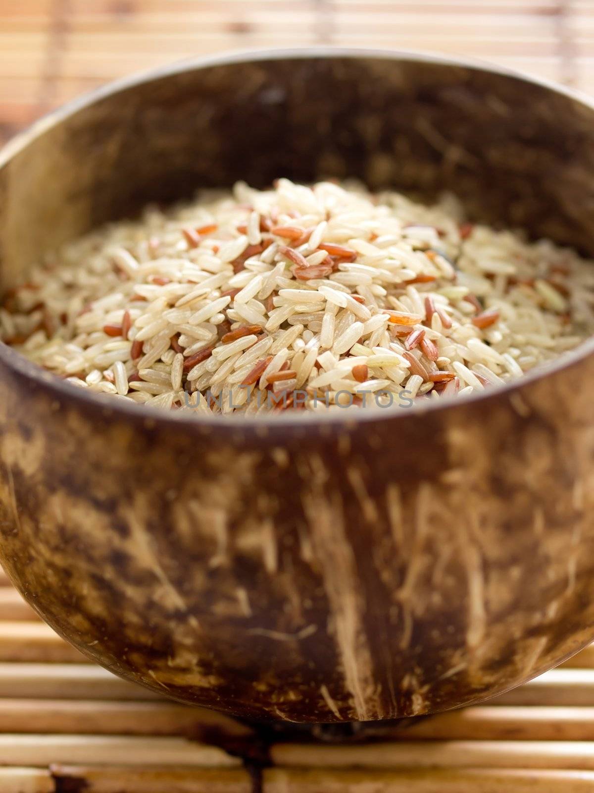 bowl of raw unpolished rice
