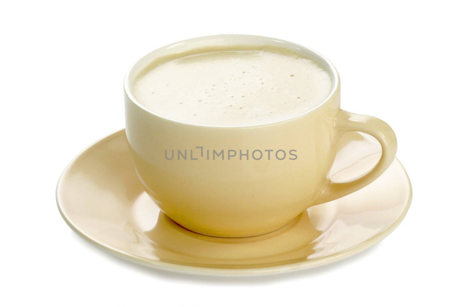 Cup of coffee with milk - isolated on white background