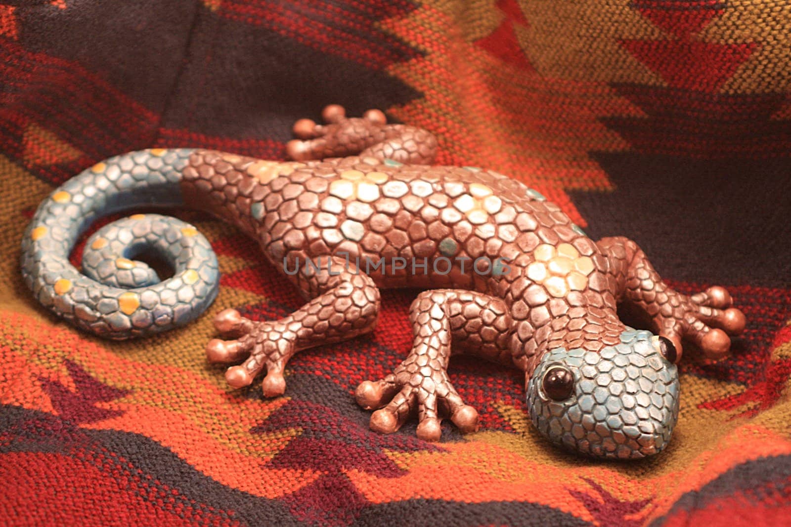 Colorful Gecko on Southwest Blanket by knktucker