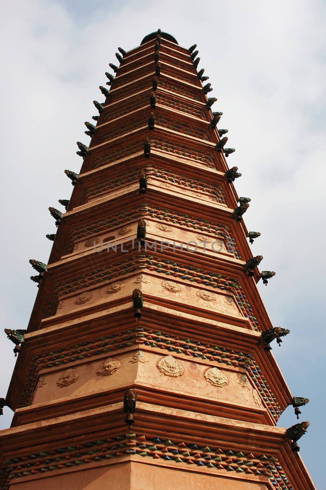 Landmarks of a famous Chinese ancient pagoda 