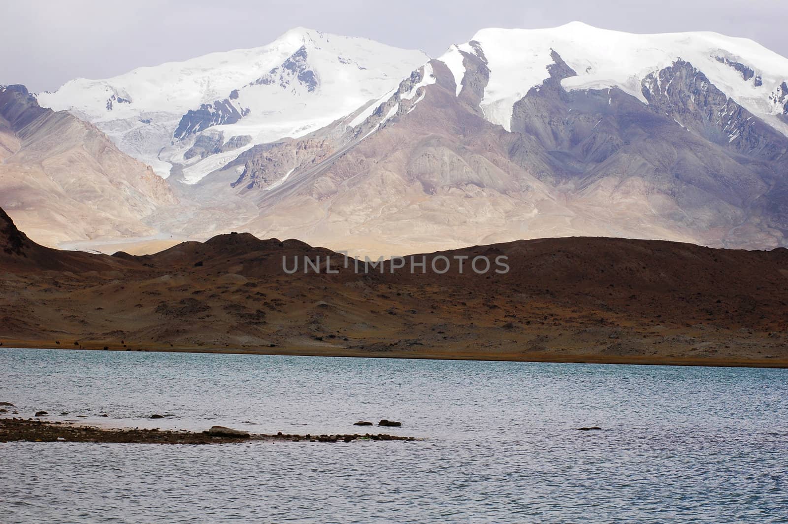 Landscape of snow mountains in the winter