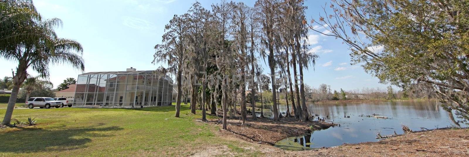 A View of a Lake and House in Florida