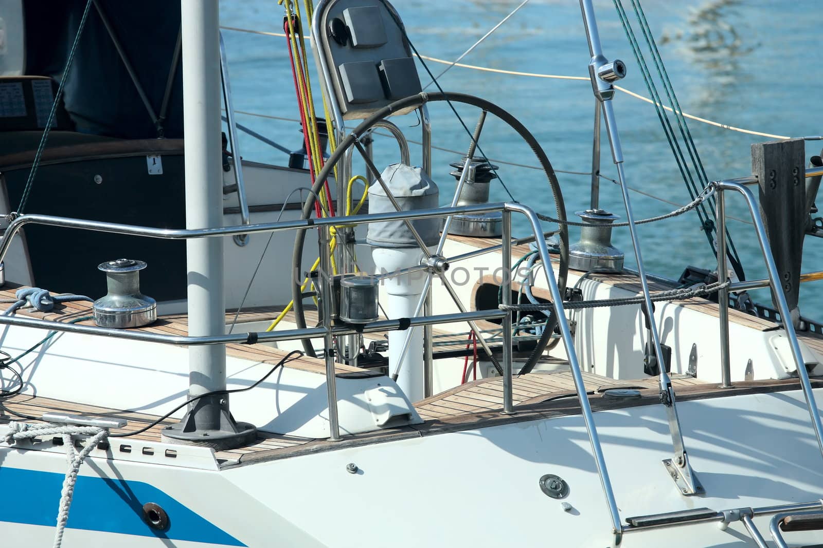 Sailing equipment on the boat deck