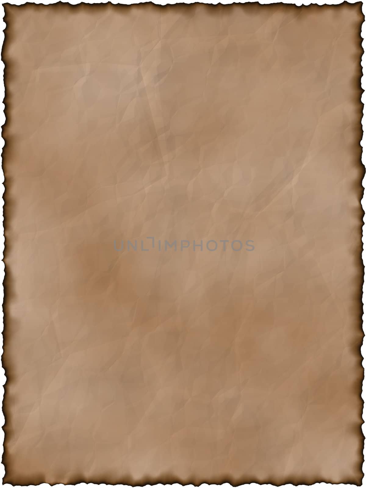 illustration of the old brown paper with  burnt on the edges 