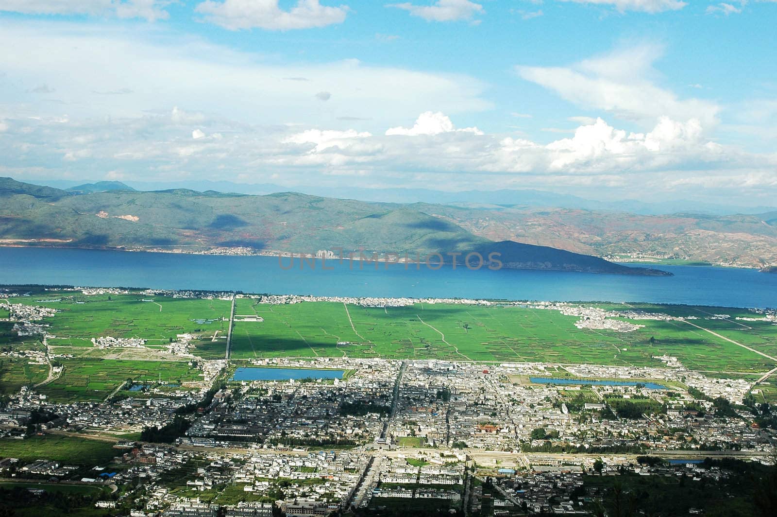 Landscape of the famous ancient town of Dali in Yunnan China