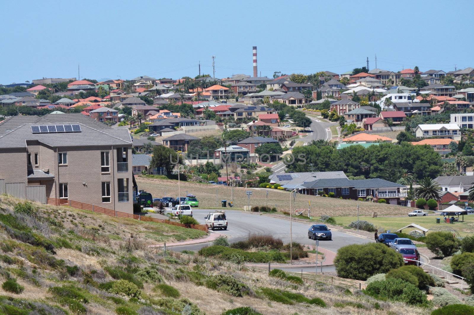 Many australian family houses on the hills. Adelaide, Australia