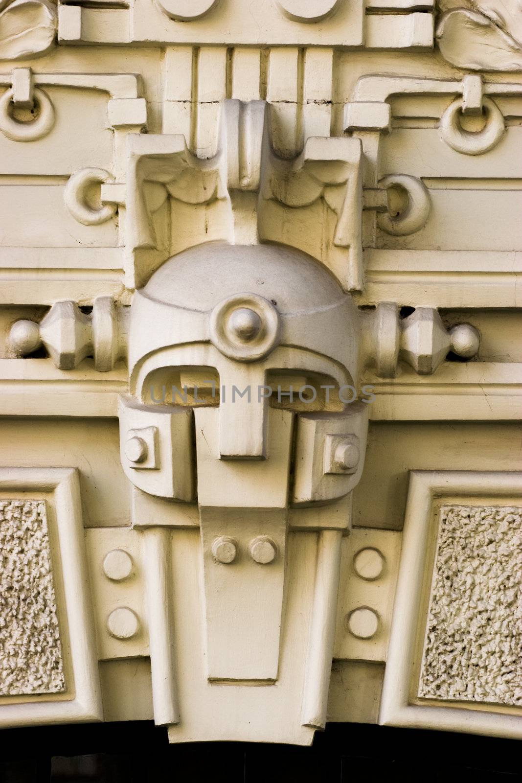 Detail of Art Nouveau (Jugenstil) building in The historic center of Riga, Latvia.