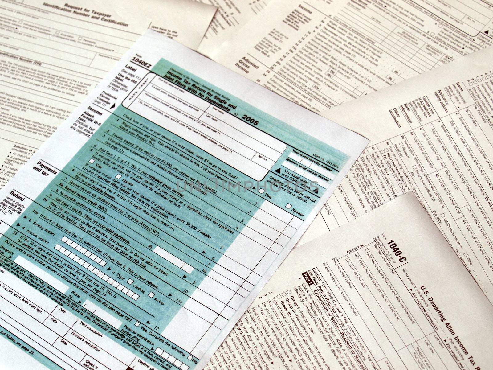 Range of various blank USA tax forms