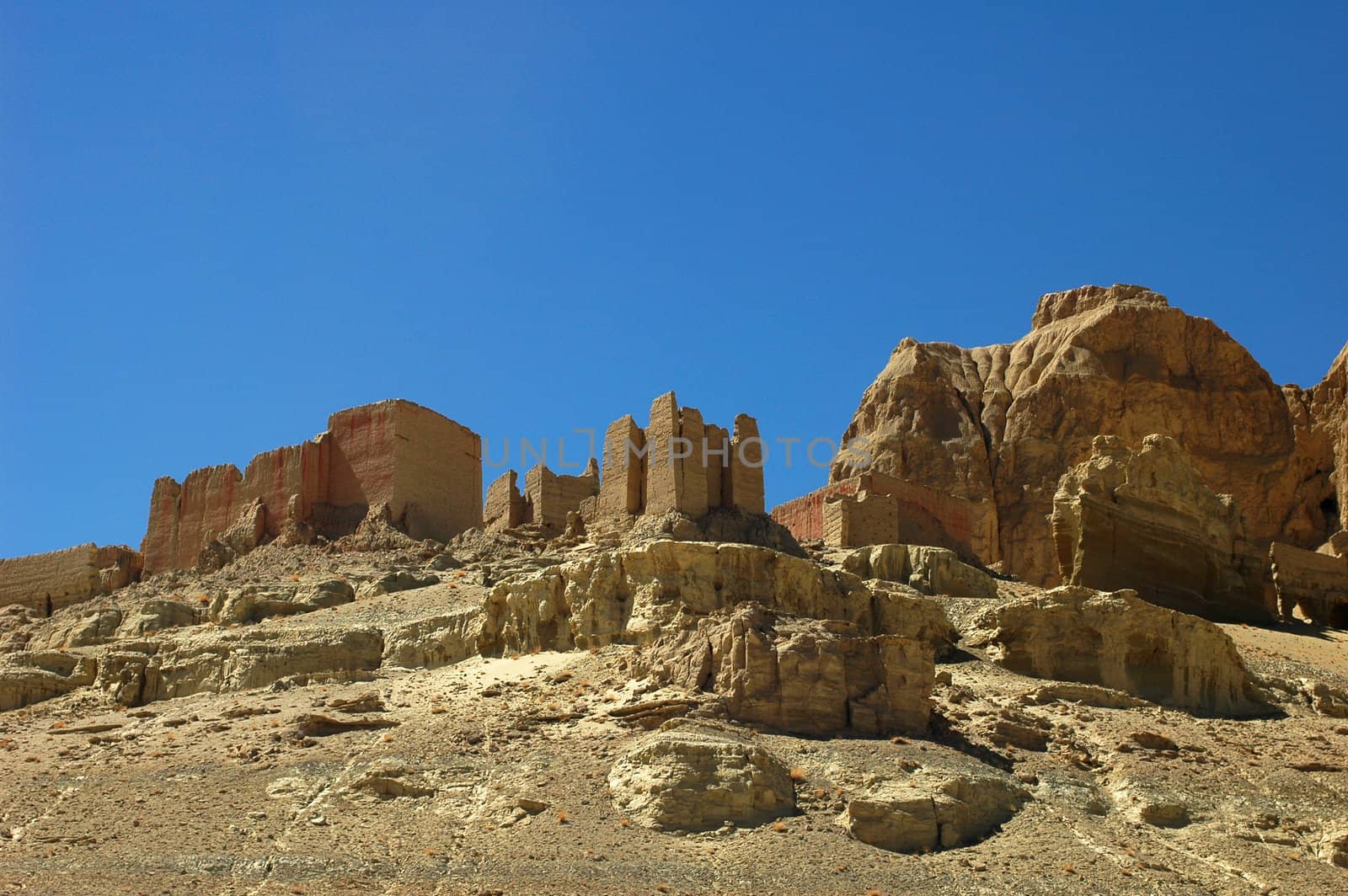 Relics and ruins of an ancient castle in west Tibet