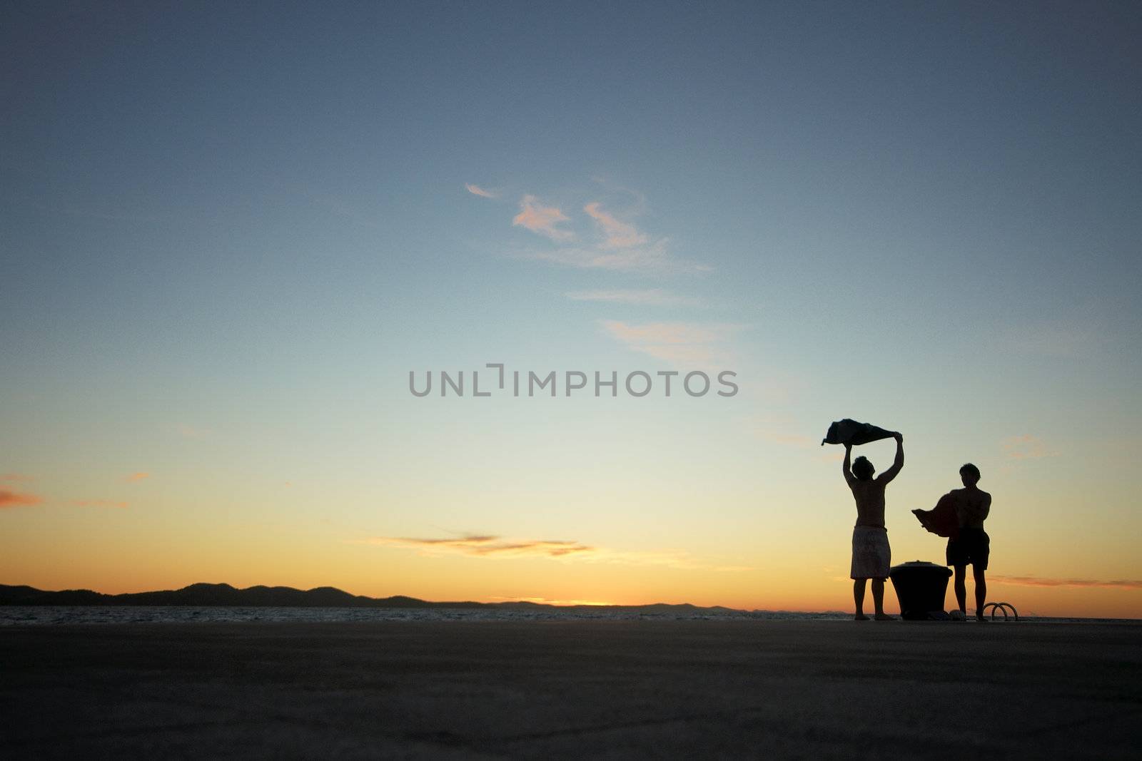 Two tourists at Zadar, Croatia