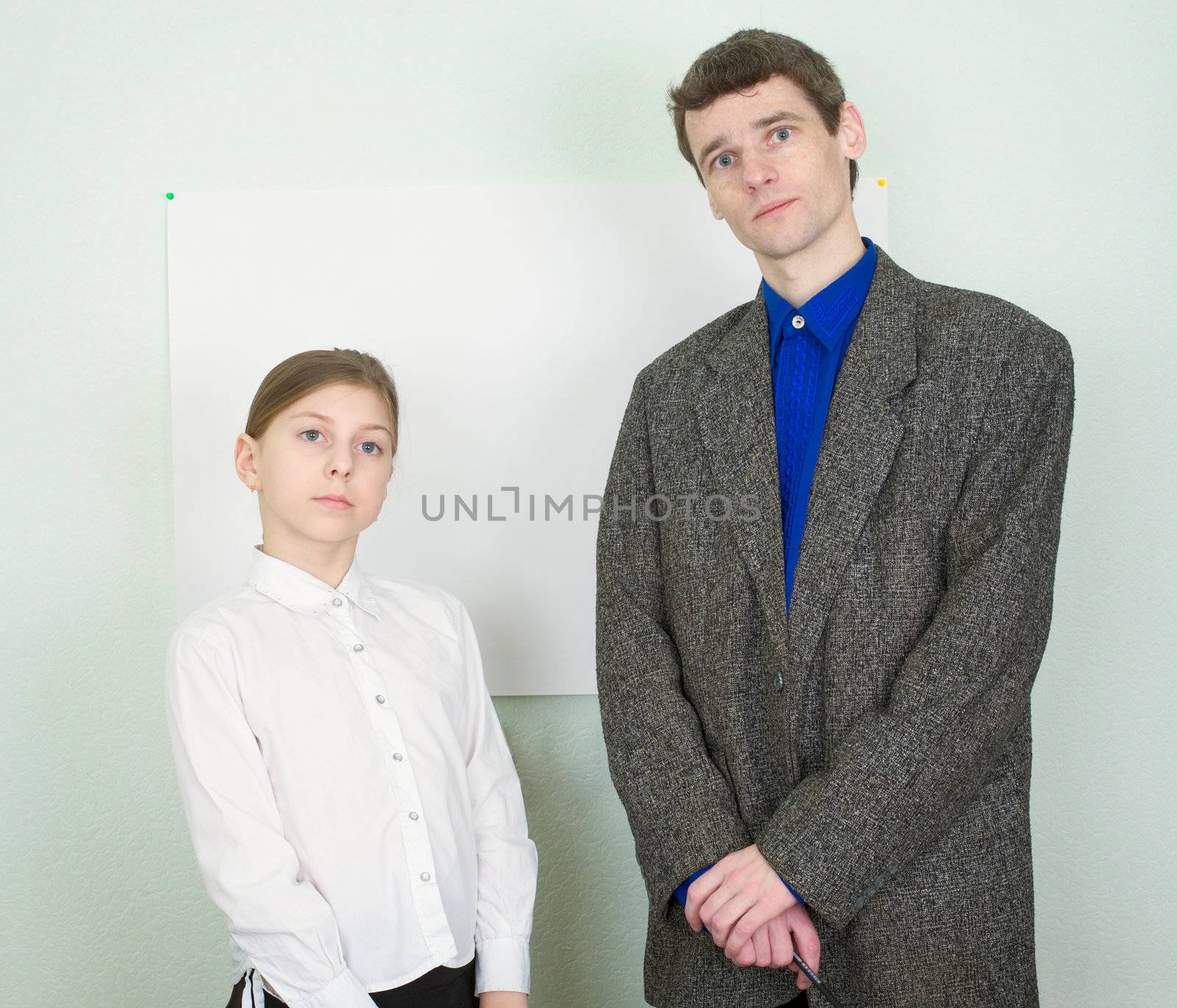 The little girl and the man in a suit