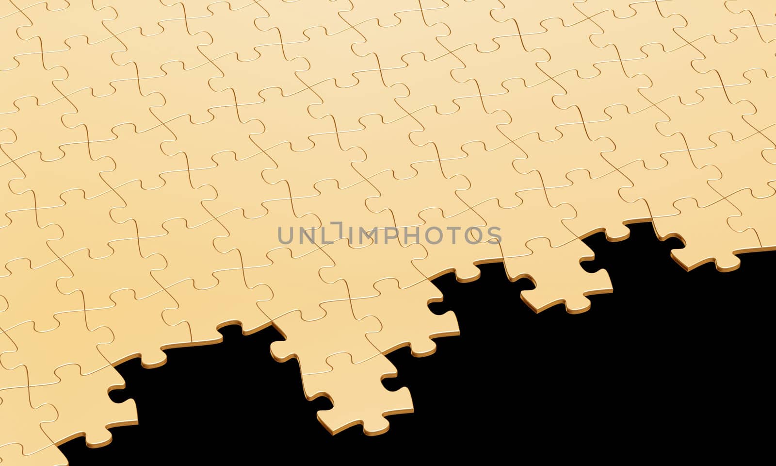 3d rendering of a puzzle with missing pieces