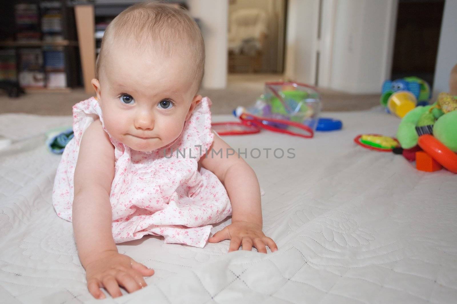 Babies usually learn to crawl before they develop walking skills. For humans it usually means moving on knees and hands, with support from the toes.