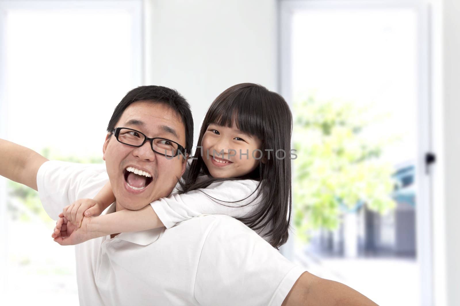 Happy father and daughter.Asian family lifestyle by tomwang