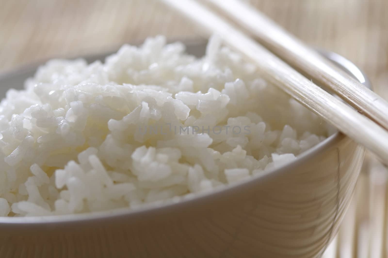 Closeup of a bowl of rice