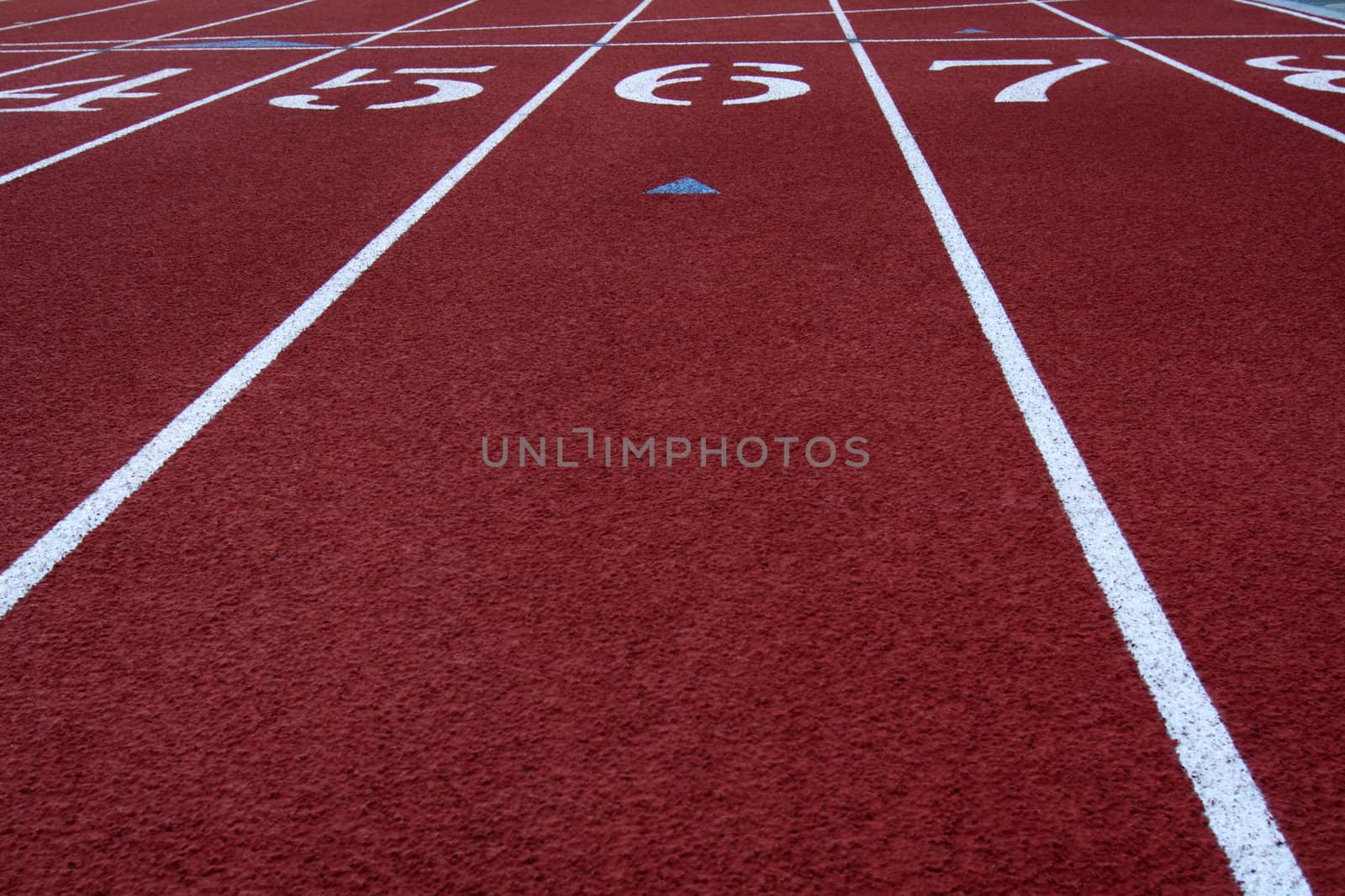 The finish line in a running track