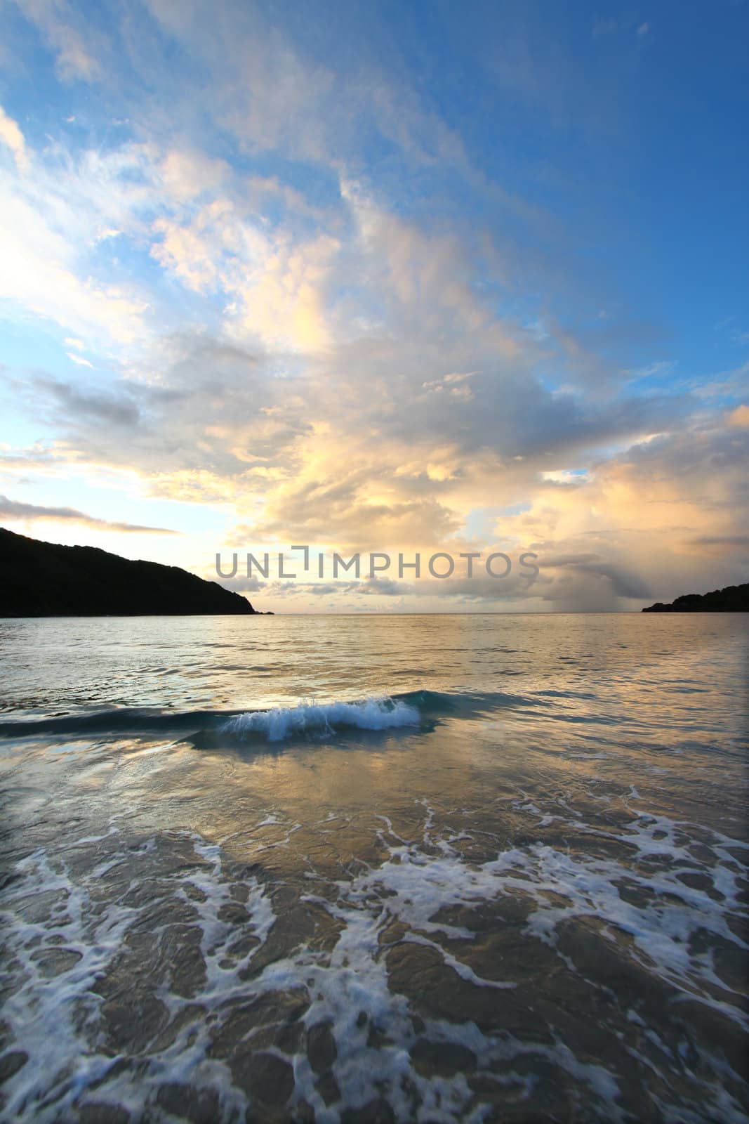 A beautiful sunset over Brewers Bay on Tortola - British Virgin Islands.