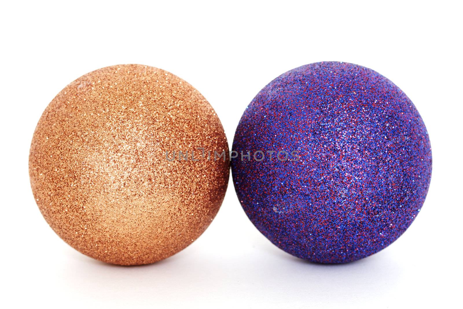 Gold and blue christmas ornaments