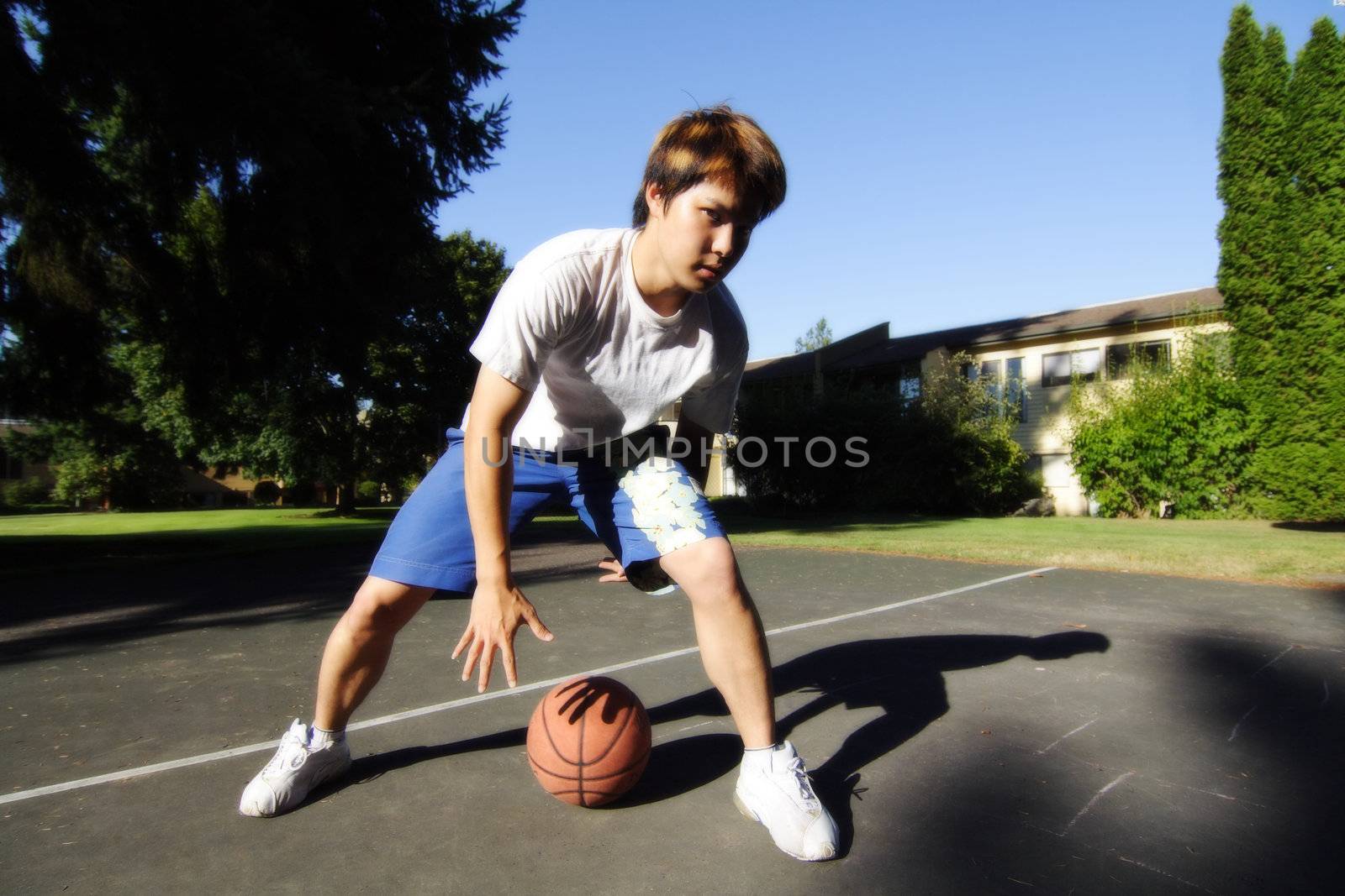 A young basketball player