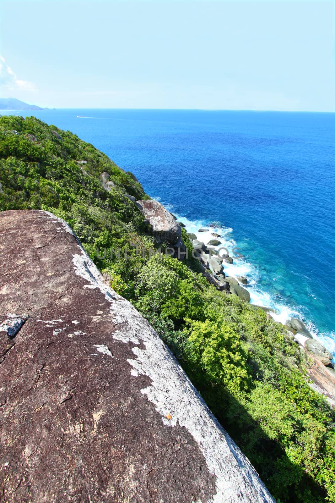 View of the Caribbean from Shark Bay National Park of Tortola - BVI.