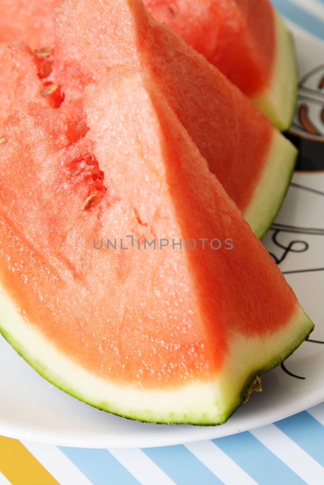 Slices of watermelon on a plate