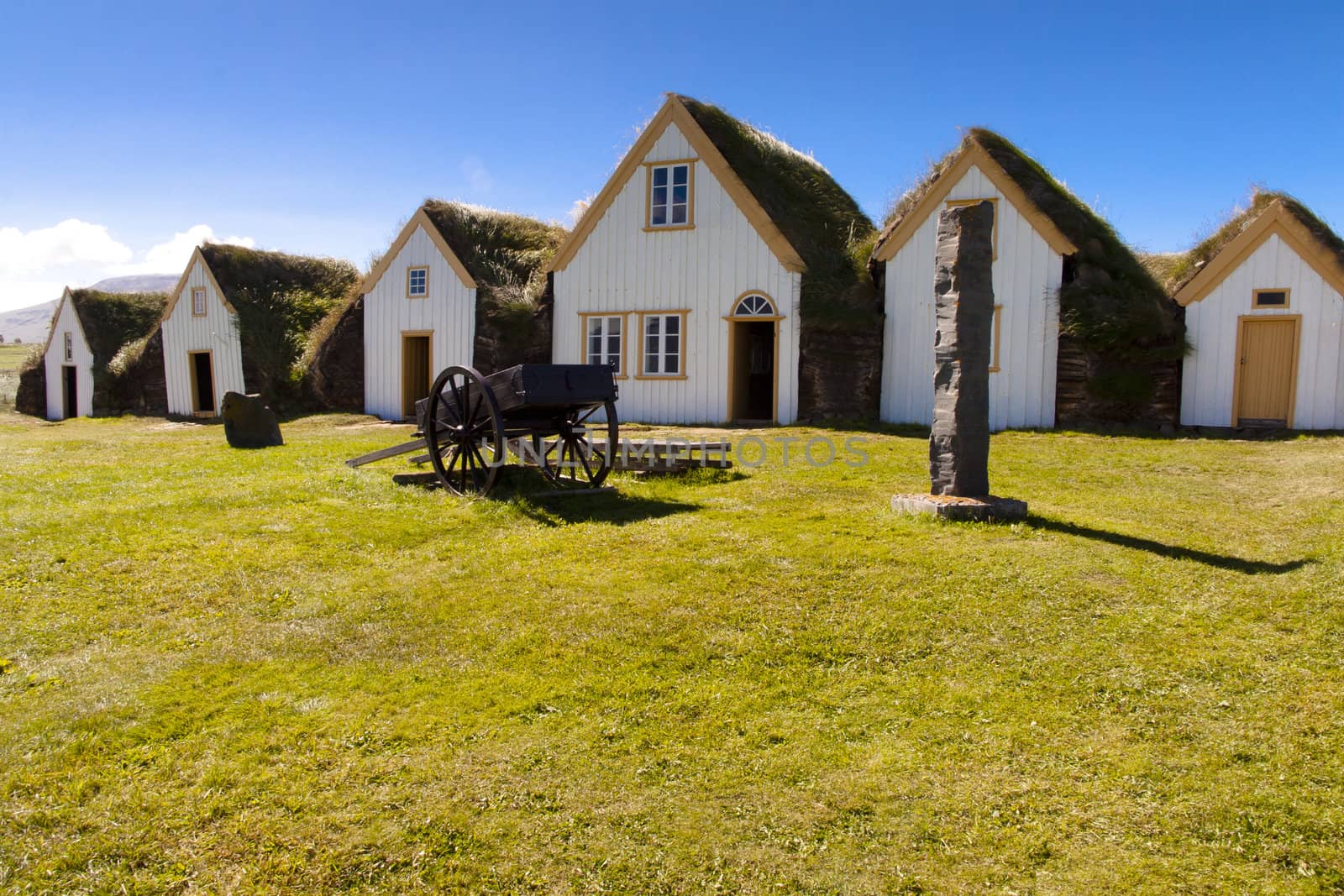 Beauty old museum - Glaumber. Typical icelandic farm.