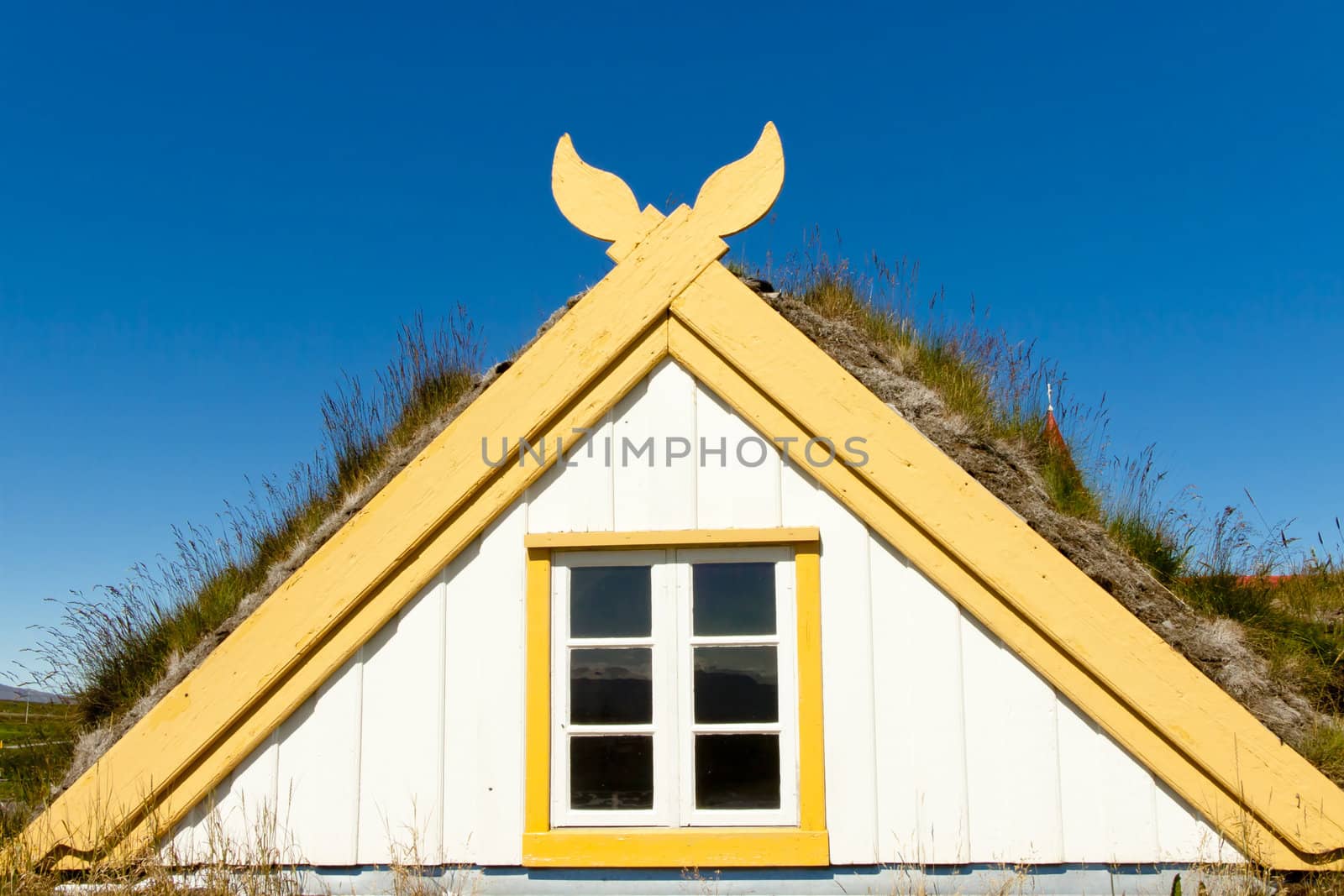 Part of wooden typical cottage - Iceland.