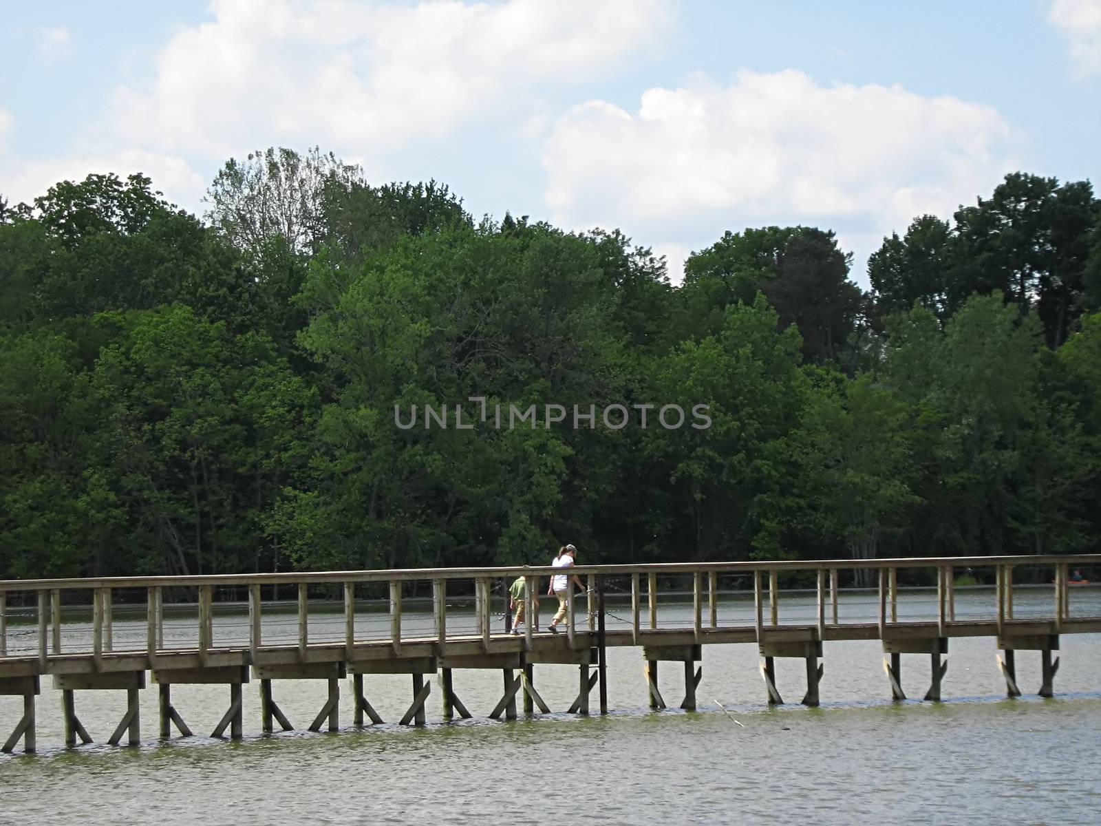 A photograph of a pier near a waterway.