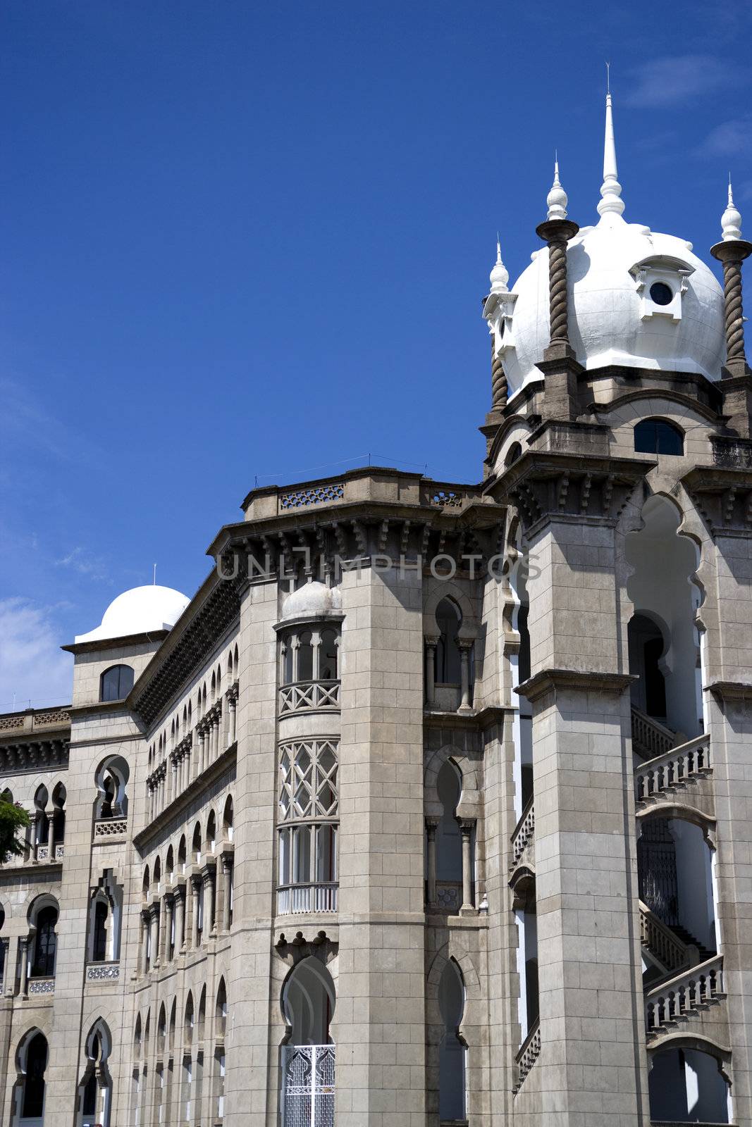 Moorish style Malayan Railway Headquarters building, built in 1917 and now a heritage building in Kualal Lumpur, Malaysia.