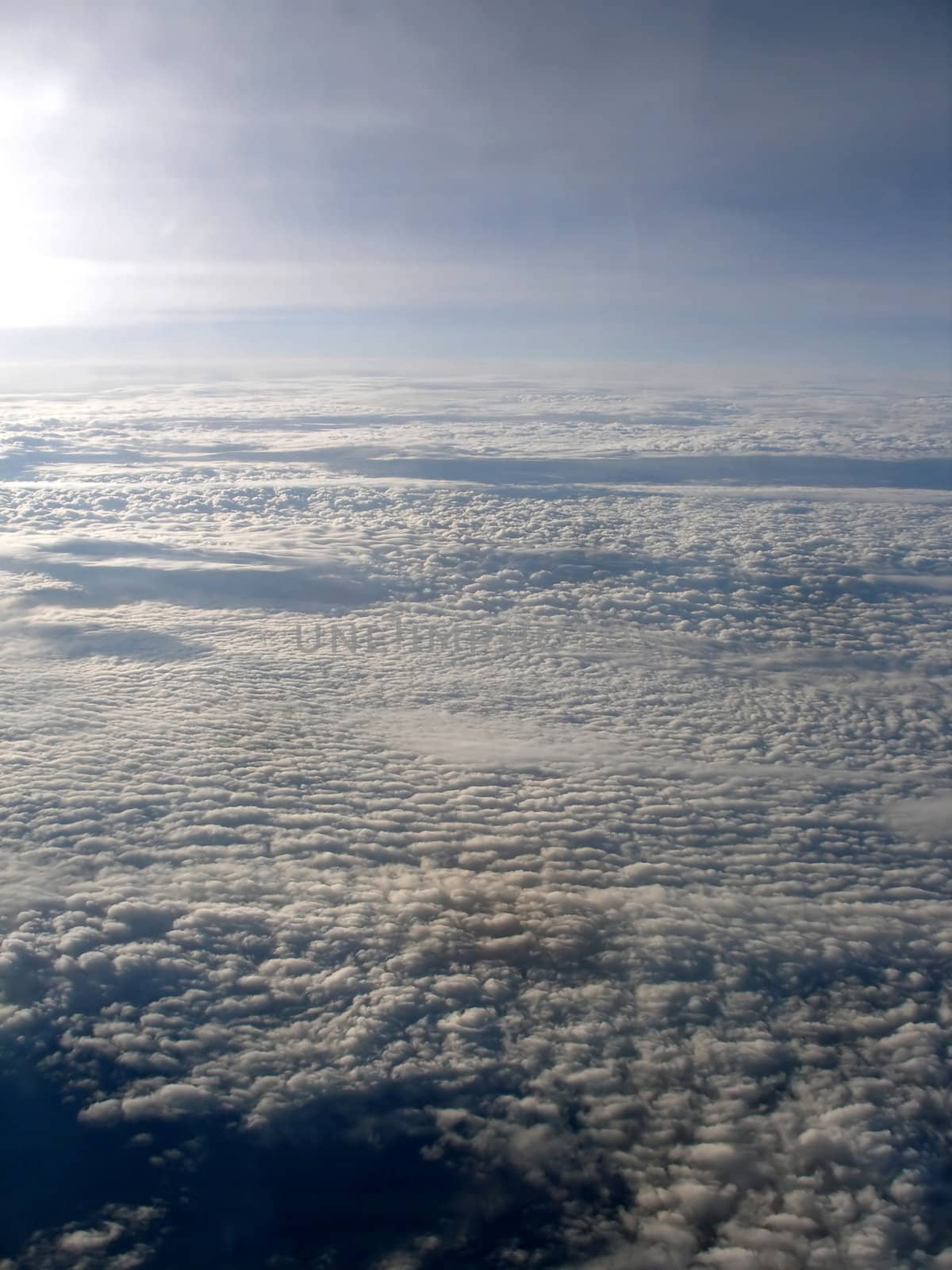 View of a lot of Clouds from an airplane