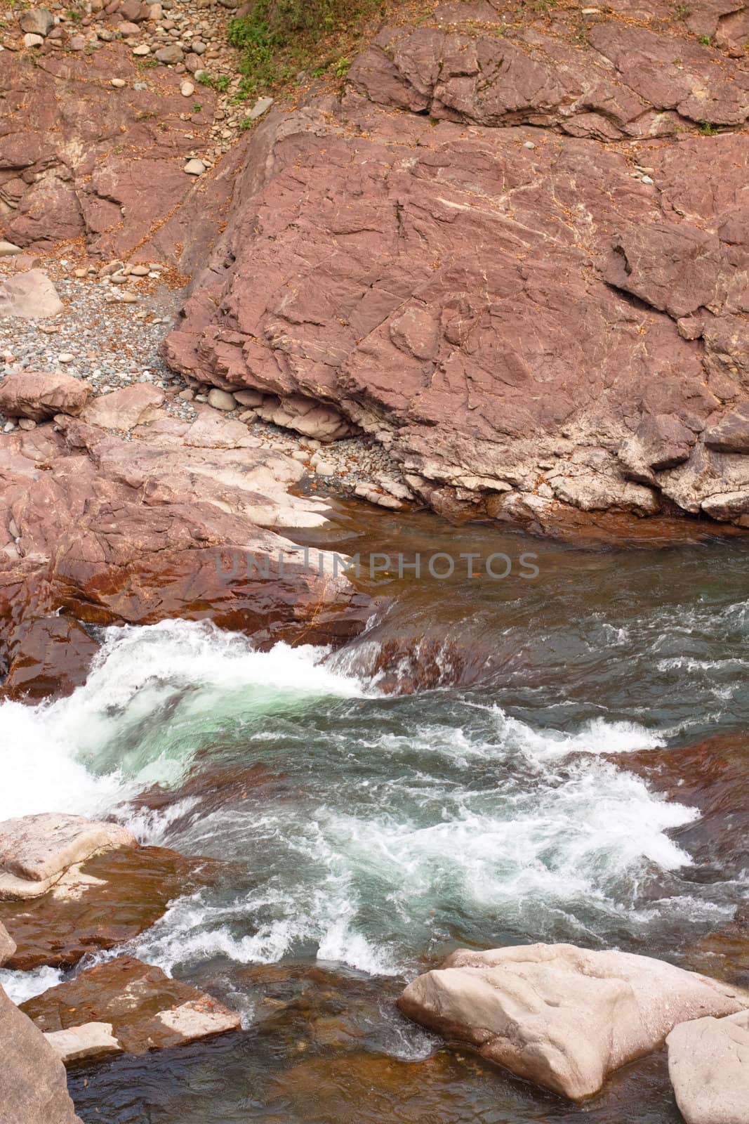 A white stream between rocks
