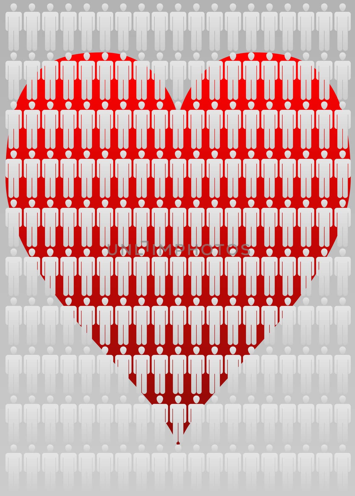 Man Icon Texure background Series - conceptual image - Red Heart