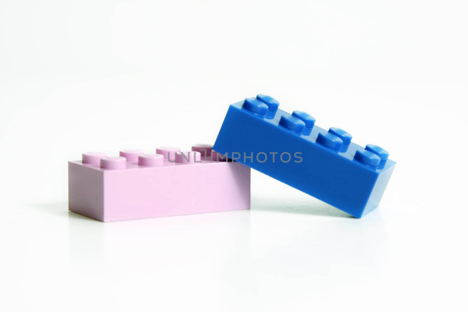 Blue and pink block expresses not knowing the sex of a baby.