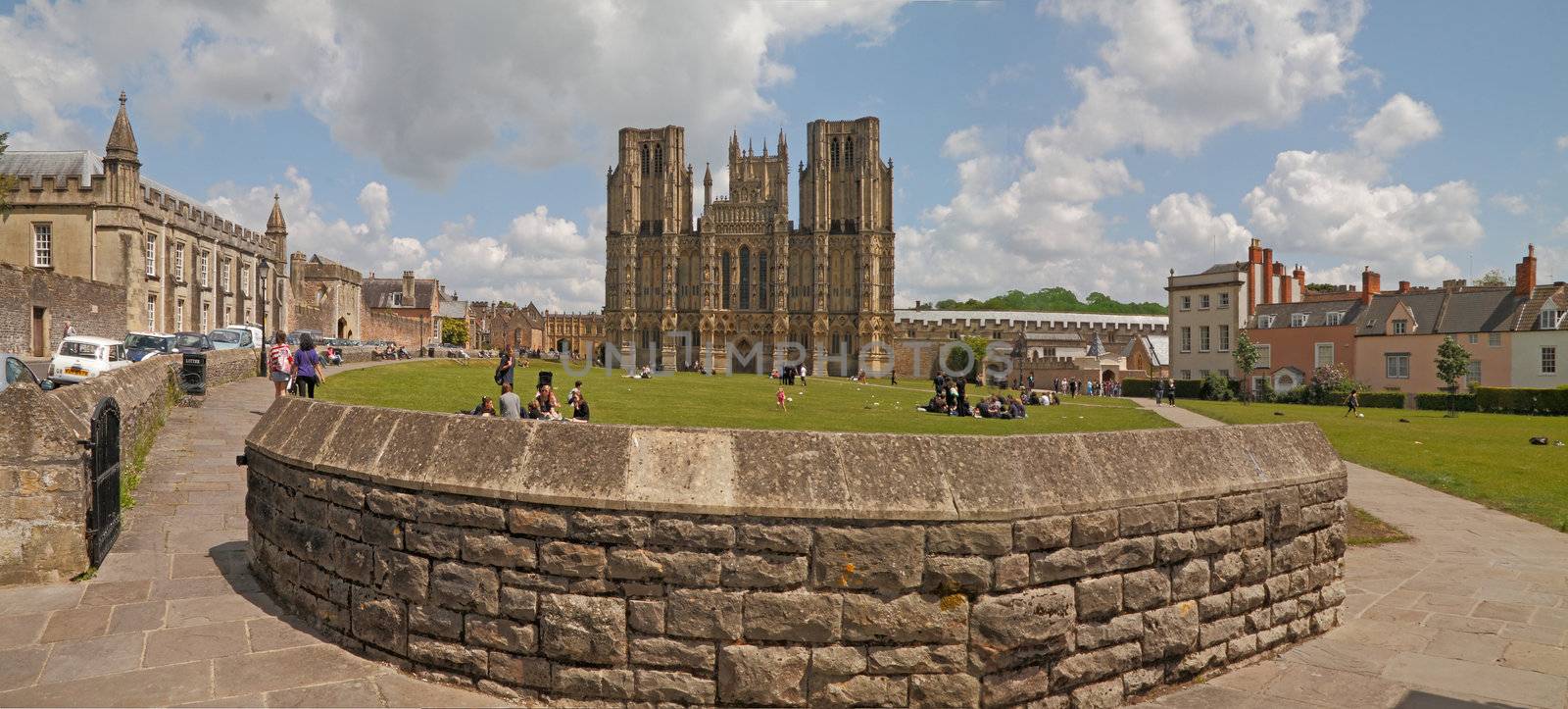 The city of Wells in Somerset, England is dominated by it's 12th century cathedral.