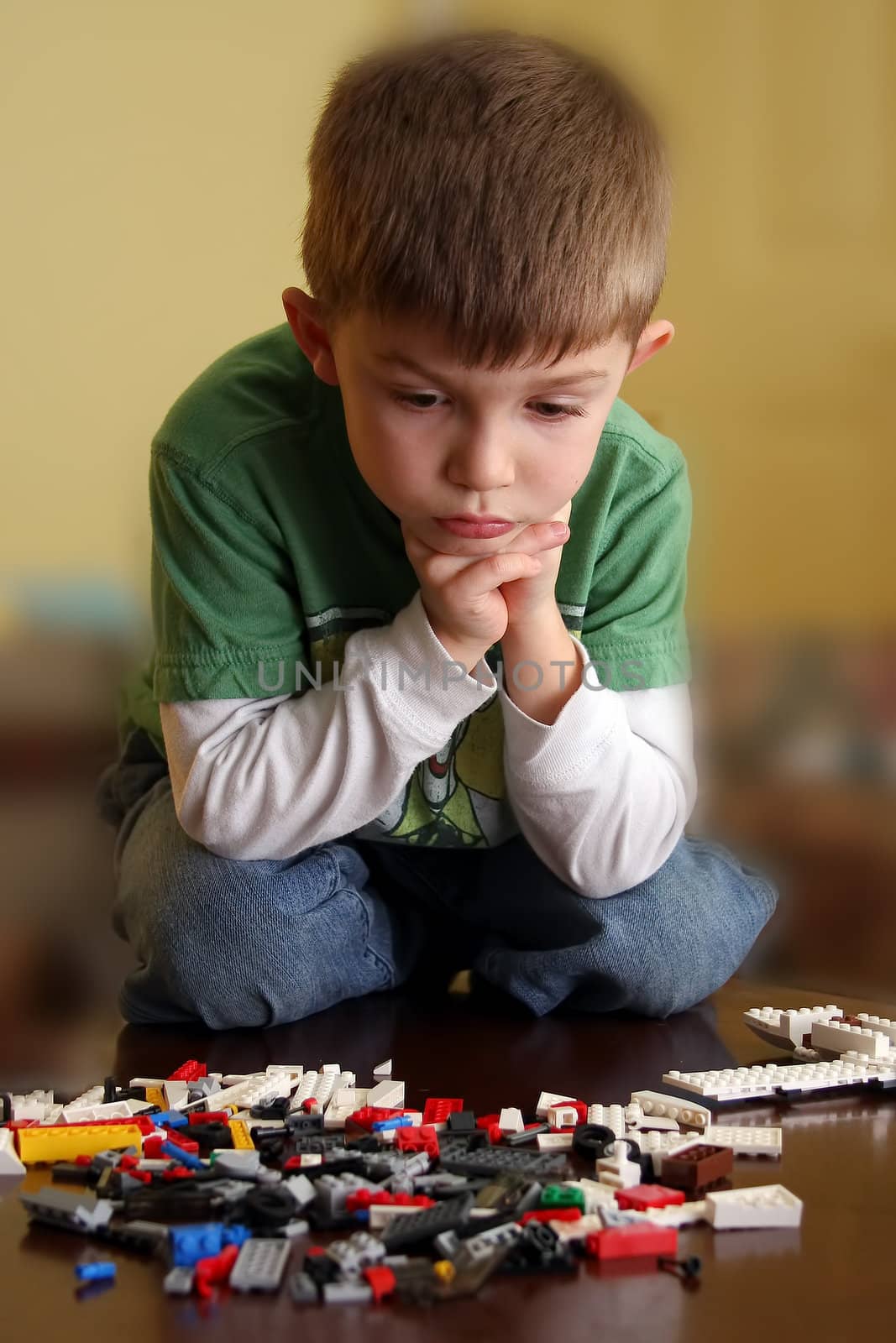 Yount boy trying to figure out a block modle.