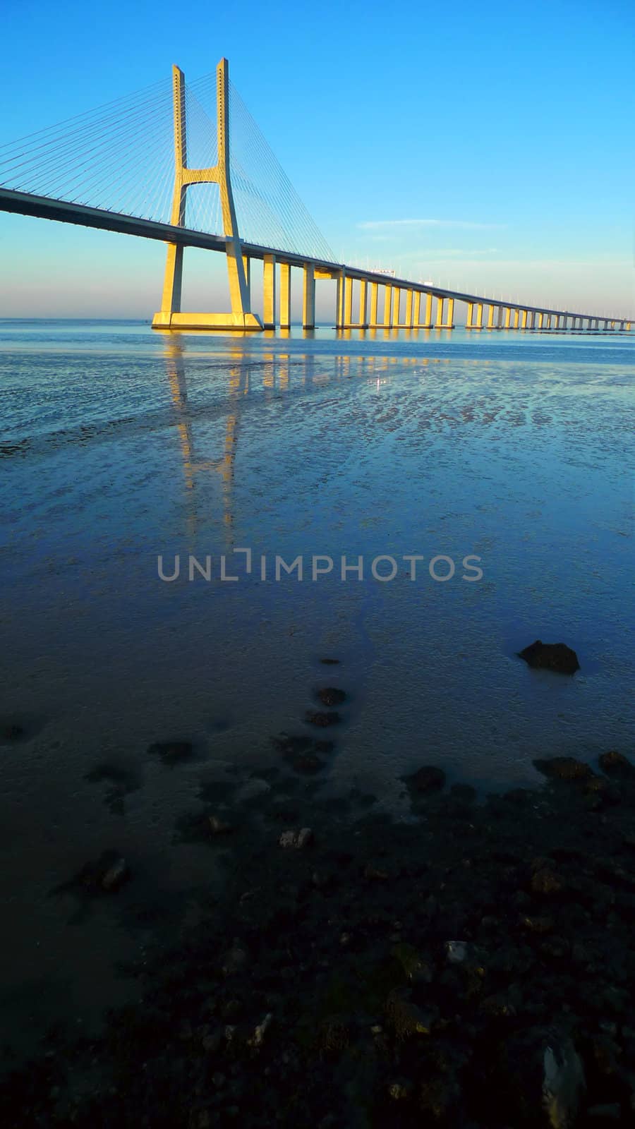 View of Vasco da gama bridge at Lisbon, Portugal