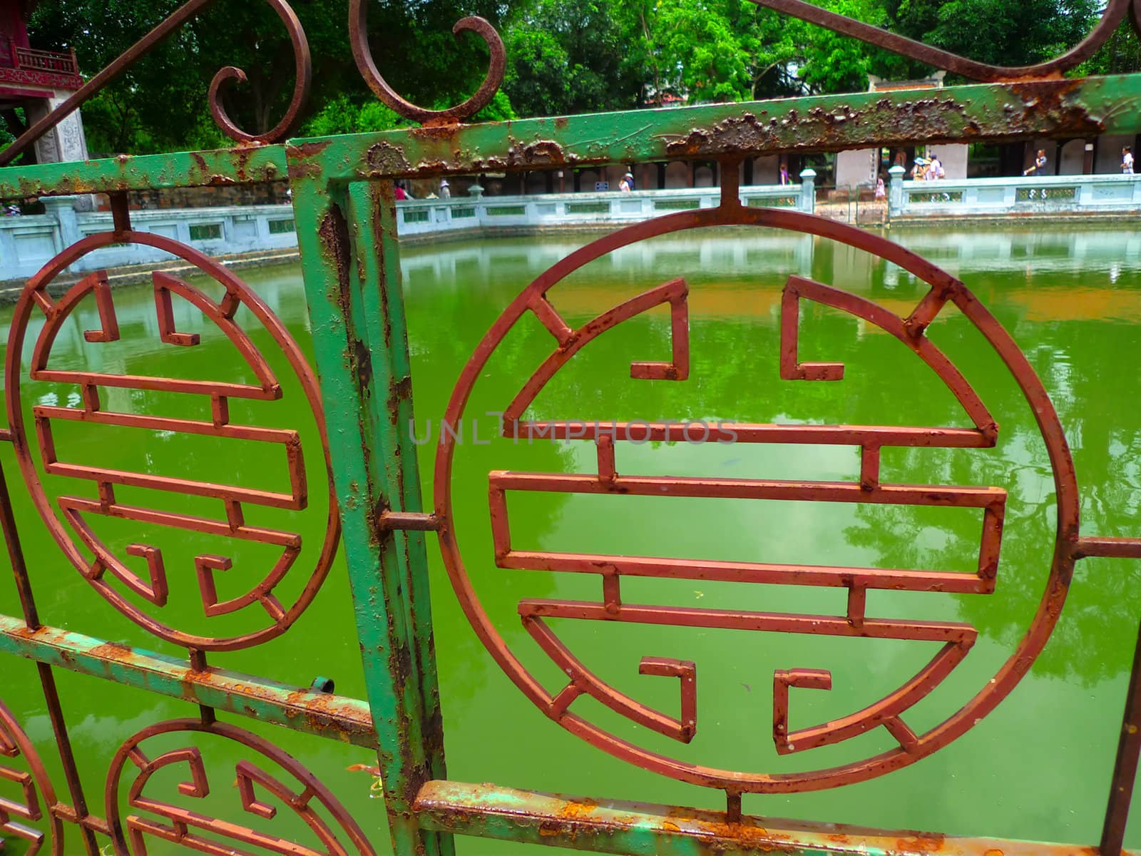 Detail of gate at an Hanoi garden